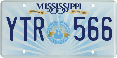 MS license plate YTR566