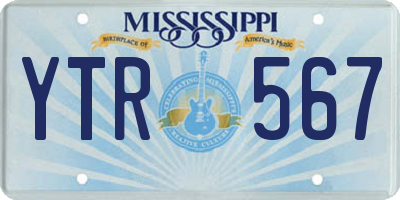 MS license plate YTR567