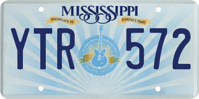 MS license plate YTR572