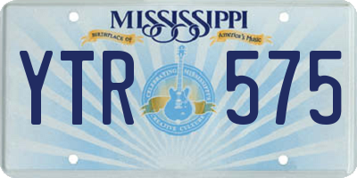 MS license plate YTR575