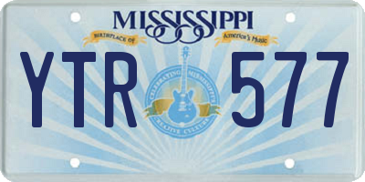 MS license plate YTR577