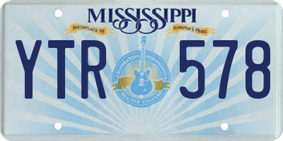 MS license plate YTR578