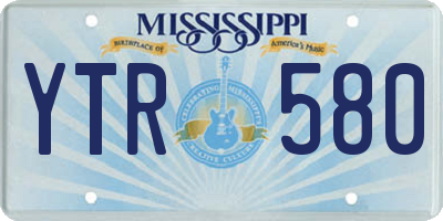 MS license plate YTR580