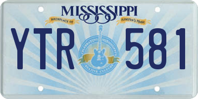 MS license plate YTR581
