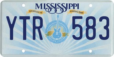 MS license plate YTR583