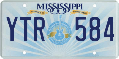 MS license plate YTR584