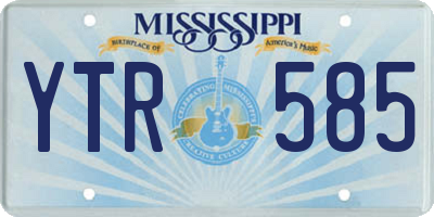 MS license plate YTR585