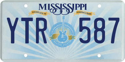 MS license plate YTR587
