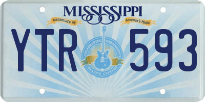 MS license plate YTR593