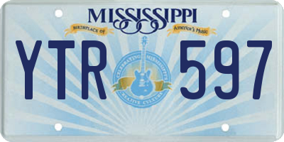 MS license plate YTR597