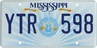 MS license plate YTR598
