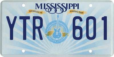 MS license plate YTR601