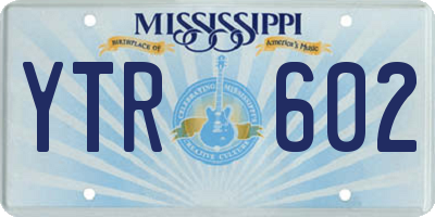 MS license plate YTR602
