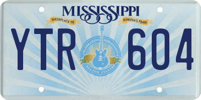 MS license plate YTR604
