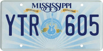 MS license plate YTR605