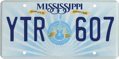 MS license plate YTR607