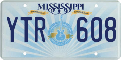 MS license plate YTR608