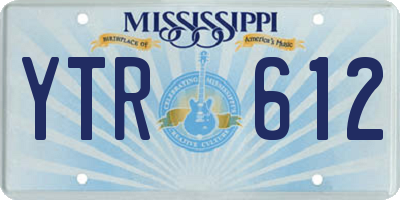 MS license plate YTR612