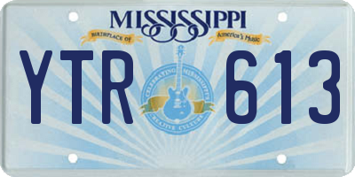 MS license plate YTR613