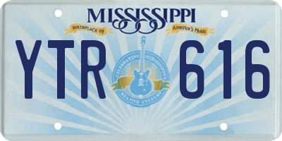 MS license plate YTR616