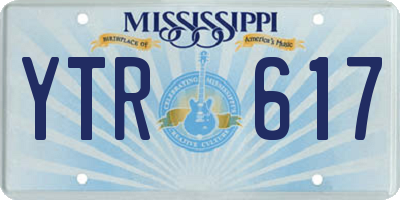MS license plate YTR617