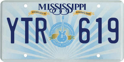 MS license plate YTR619