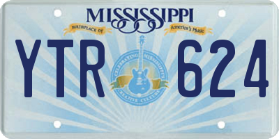 MS license plate YTR624