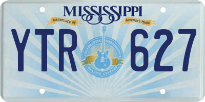 MS license plate YTR627