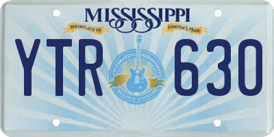 MS license plate YTR630