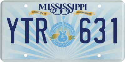 MS license plate YTR631