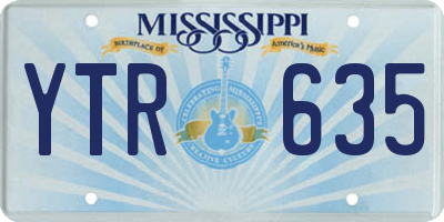 MS license plate YTR635