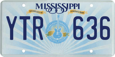 MS license plate YTR636