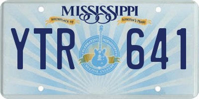 MS license plate YTR641