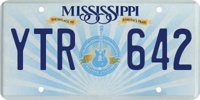 MS license plate YTR642