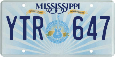MS license plate YTR647
