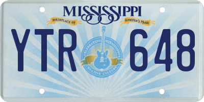 MS license plate YTR648