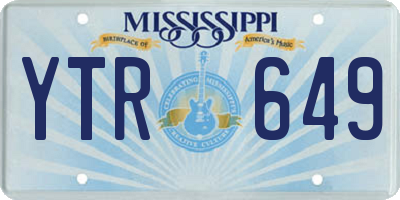 MS license plate YTR649