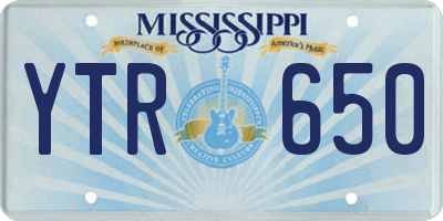 MS license plate YTR650