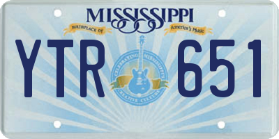 MS license plate YTR651