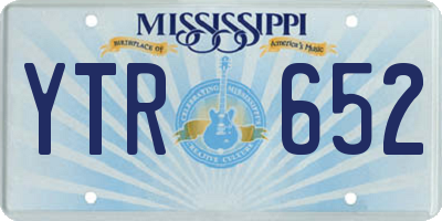 MS license plate YTR652