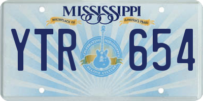 MS license plate YTR654