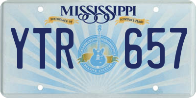 MS license plate YTR657