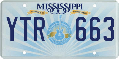 MS license plate YTR663