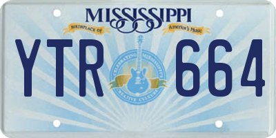 MS license plate YTR664