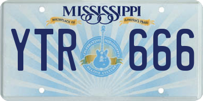 MS license plate YTR666