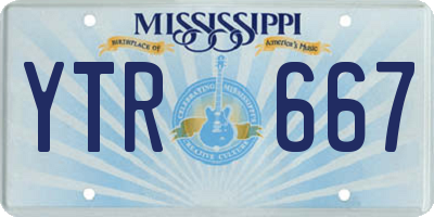 MS license plate YTR667
