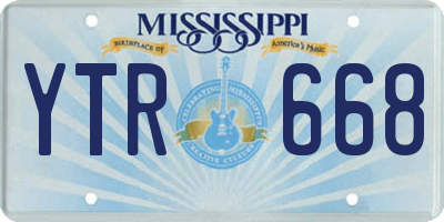 MS license plate YTR668