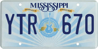 MS license plate YTR670