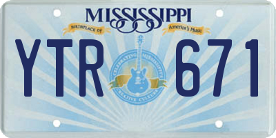 MS license plate YTR671