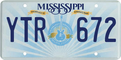 MS license plate YTR672